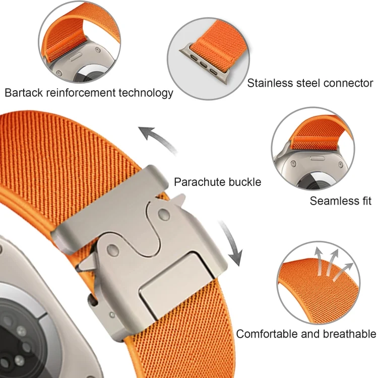 EDA0074139_B3.webp Parachute Buckle Elastic Nylon Watch Band, For Apple Watch 46mm / 49mm / 45mm / 44mm, For Apple Watch 42mm / 41mm / 40mm / 38mm - Image 4