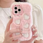 Embroidered Plush TPU Phone Case, For iPhone 16 Pro Max