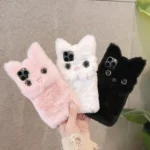 3D Cute Cat Plush Full Coverage Phone Case, For iPhone 13 Pro Max, For iPhone 13 Pro, For iPhone 13, For iPhone 13 mini, For iPhone 12, For iPhone 12 Pro Max - Image 2
