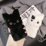 3D Cute Cat Plush Full Coverage Phone Case, For iPhone 13 Pro Max, For iPhone 13 Pro, For iPhone 13, For iPhone 13 mini, For iPhone 12, For iPhone 12 Pro Max - Image 4