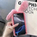 3D Cute Long-eared Rabbit Plush Full Coverage Phone Case, For iPhone 15 Plus, For iPhone 15, For iPhone 14, For iPhone 14 Pro, For iPhone 14 Pro Max, For iPhone 13 Pro Max - Image 4