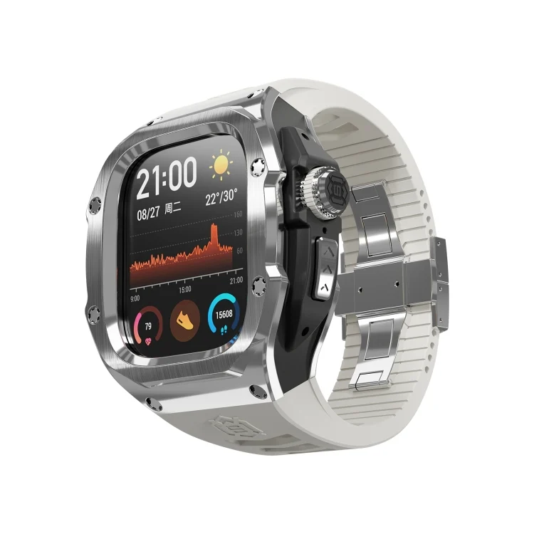 RedPepper Armor Metal Case Integrated Silicone Watch Band
