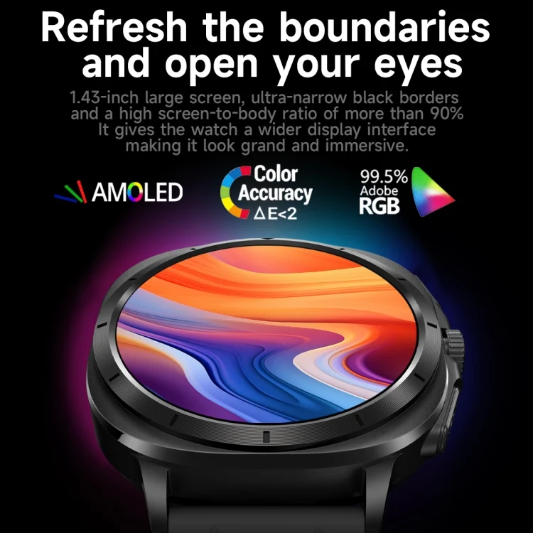 EDA0074253_B2.webp ET492 1.43 inch AMOLED Screen Steel Strap Smart Watch Supports ECG/Blood Sugar Monitoring - Image 3