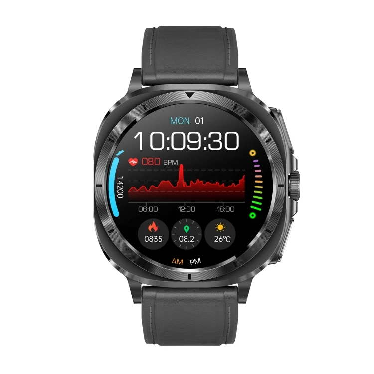 EDA007425501A_1.webp ET492 1.43 inch AMOLED Screen Leather Strap Smart Watch Supports ECG/Blood Sugar Monitoring - Image 12