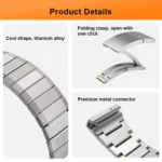 Push Folding Clasp Titanium Watch Band - Image 5