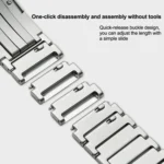 Folding Clasp Titanium Metal Quick Release Watch Band - Image 4