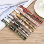 Universal Slim Magnetic Buckle Napped Fabric Leather Watch Band - Image 3