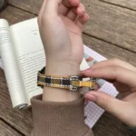 Universal Slim Magnetic Buckle Napped Fabric Leather Watch Band - Image 4