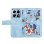 Floral Pattern Leather Phone Case with Lanyard, For Xiaomi 14T, For Xiaomi 13T - Image 3