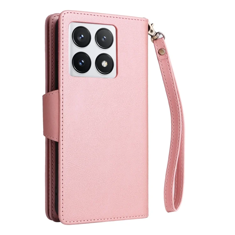 EDA007434601A_2.webp Rivet Buckle 9 Cards Three Fold Leather Phone Case, For Xiaomi 14T Pro Global, For Xiaomi 14T 5G Global - Image 3
