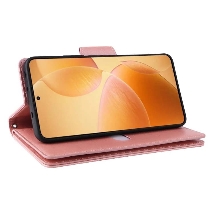 EDA007434601A_5.webp Rivet Buckle 9 Cards Three Fold Leather Phone Case, For Xiaomi 14T Pro Global, For Xiaomi 14T 5G Global - Image 6