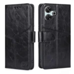 Geometric Stitching Leather Phone Case, For Redmi 13 4G