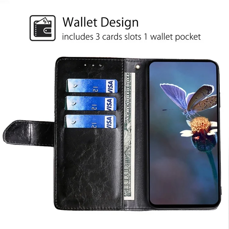 EDA007443401A_1.webp Geometric Stitching Leather Phone Case, For Redmi 13 4G - Image 2