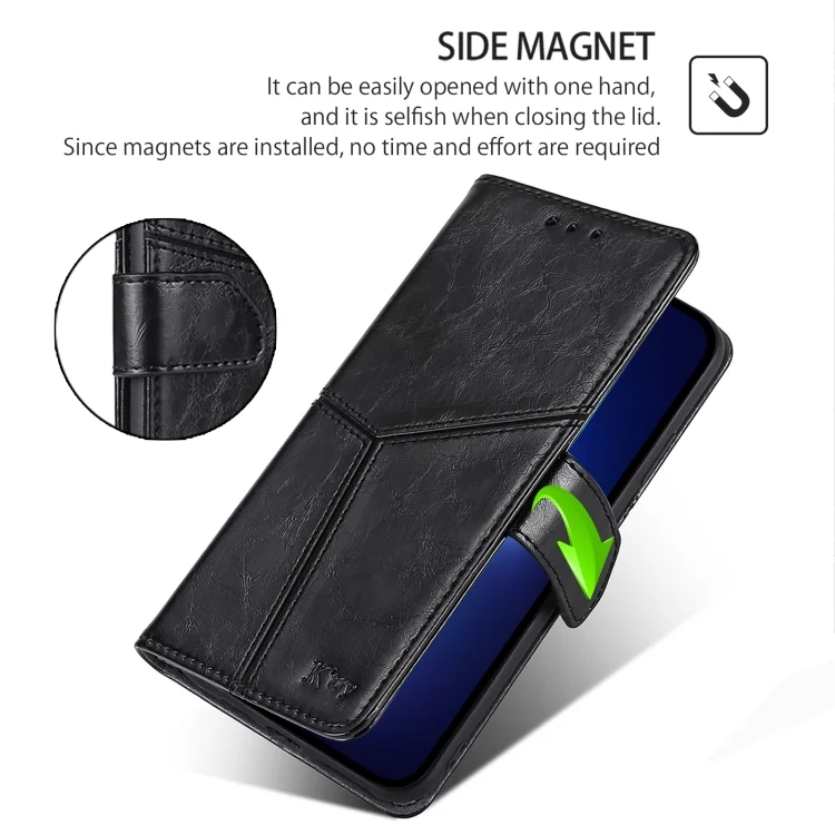 EDA007443401A_4.webp Geometric Stitching Leather Phone Case, For Redmi 13 4G - Image 5