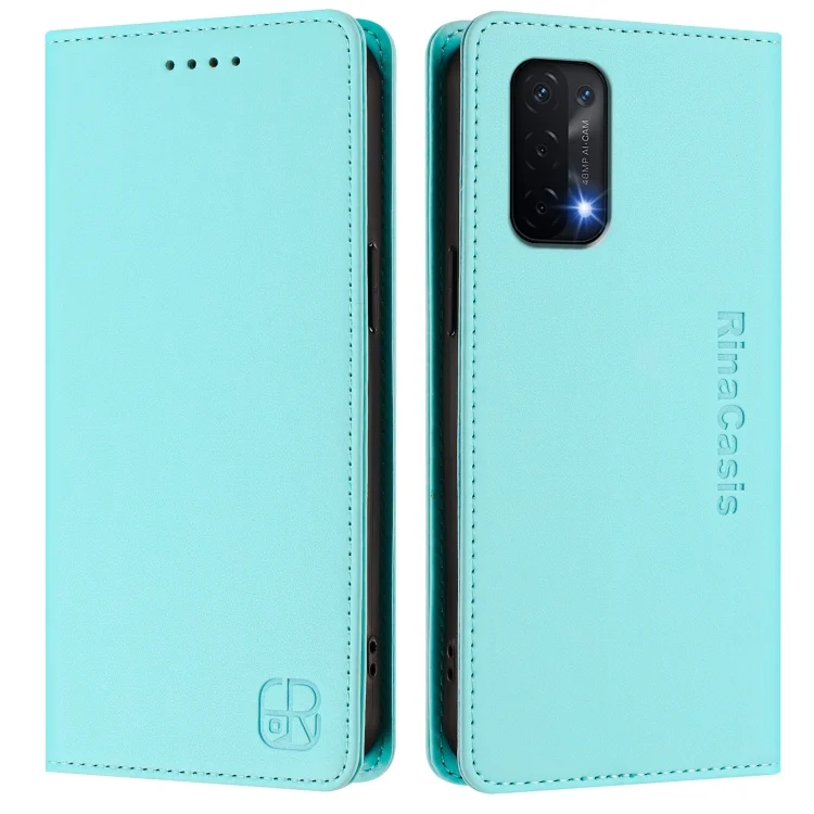 EDA007451911A_1.webp RC01 Dual-Folded Magnetic Suction RFID Leather Phone Case, For OPPO A54 5G / A74 5G / A93 5G, For OPPO Reno5 5G / 4G / Find X3 Lite - Image 2