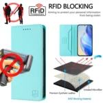 RC01 Dual-Folded Magnetic Suction RFID Leather Phone Case, For Xiaomi 12 Pro / 12S Pro, For Xiaomi 12 5G / 12X 5G / 12S 5G - Image 5