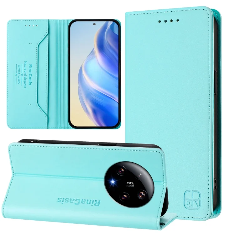 RC01 Dual-Folded Magnetic Suction RFID Leather Phone Case, For Xiaomi 13 Ultra, For Xiaomi Civi 3 5G