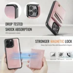 AutSpace A12 MagSafe Magnetic RFID Card Bag Phone Case, For iPhone 13 Pro Max, For iPhone 13 Pro, For iPhone 13, For iPhone 12 / 12 Pro - Image 3