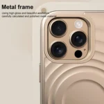 Wave Texture Liquid Silicone Titanium MagSafe Phone Case, For iPhone 16 Pro Max, For iPhone 16 Pro, For iPhone 16 Plus, For iPhone 16, For iPhone 15 Pro Max - Image 4