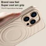 Wave Texture Liquid Silicone Titanium MagSafe Phone Case, For iPhone 16 Pro Max, For iPhone 16 Pro, For iPhone 16 Plus, For iPhone 16, For iPhone 15 Pro Max - Image 5