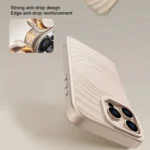 Wave Texture Liquid Silicone Titanium MagSafe Phone Case, For iPhone 16 Pro Max, For iPhone 16 Pro, For iPhone 16 Plus, For iPhone 16, For iPhone 15 Pro Max - Image 6