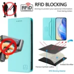 RC01 Dual-Folded Magnetic Suction RFID Leather Phone Case, For vivo Y19s 4G Global, For vivo X200 - Image 5