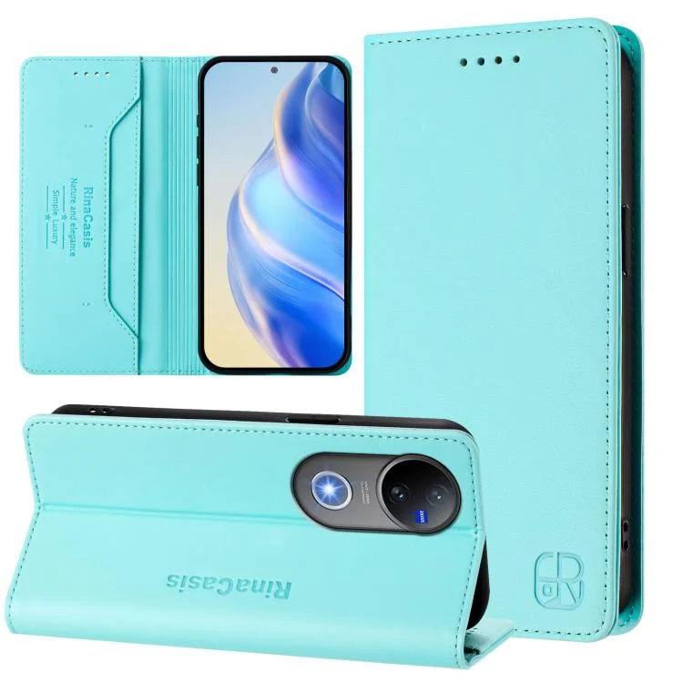 RC01 Dual-Folded Magnetic Suction RFID Leather Phone Case, For vivo V50 5G Global, For vivo S20 5G