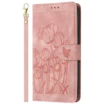 Tulips Embossed Leather Phone Case with Lanyard, For Xiaomi 14T - Image 2