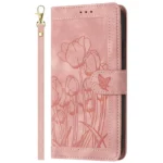 Tulips Embossed Leather Phone Case with Lanyard, For Xiaomi 15 Pro, For Xiaomi 15, For Xiaomi 14T Pro - Image 2