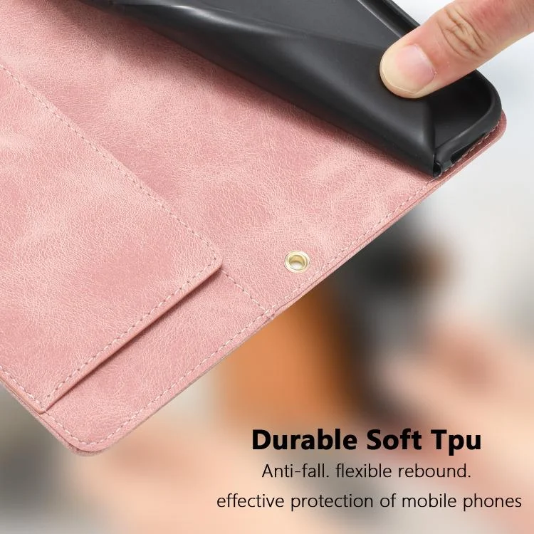 EDA007491203A_8.webp Tulips Embossed Leather Phone Case with Lanyard, For Xiaomi 15 Pro, For Xiaomi 15, For Xiaomi 14T Pro - Image 9
