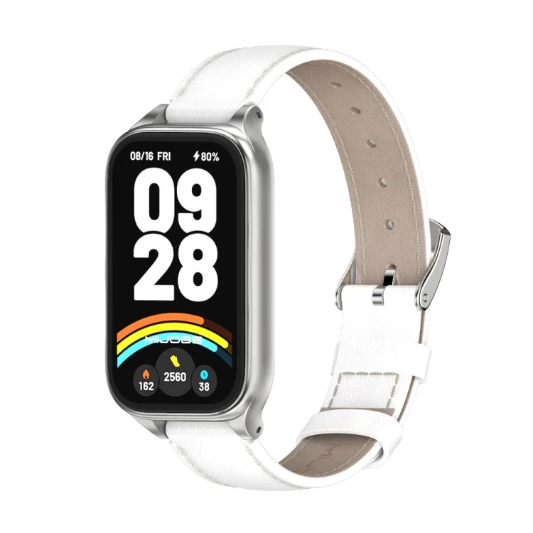 Mijobs Metal Shell Genuine Leather Watch Band