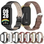 Mijobs Metal Shell Genuine Leather Watch Band - Image 2