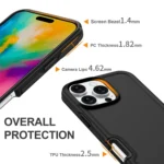 Shockproof MagSafe Armor PC Hybrid TPU Phone Case, For iPhone 16 Pro Max, For iPhone 16 Pro - Image 4
