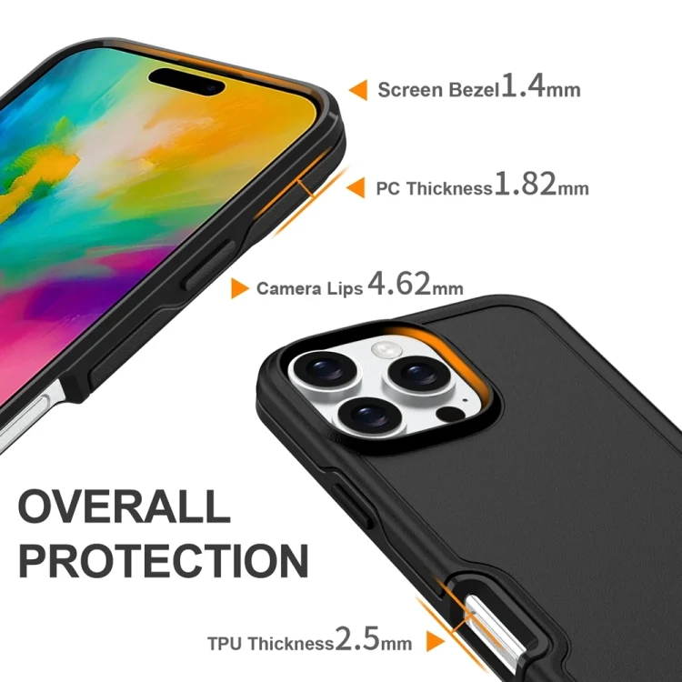 EDA007496001A_3.webp Shockproof MagSafe Armor PC Hybrid TPU Phone Case, For iPhone 16 Pro Max, For iPhone 16 Pro - Image 4