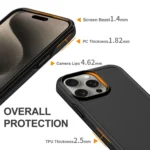 Shockproof MagSafe Armor PC Hybrid TPU Phone Case, For iPhone 15 Pro Max, For iPhone 15 Pro - Image 4