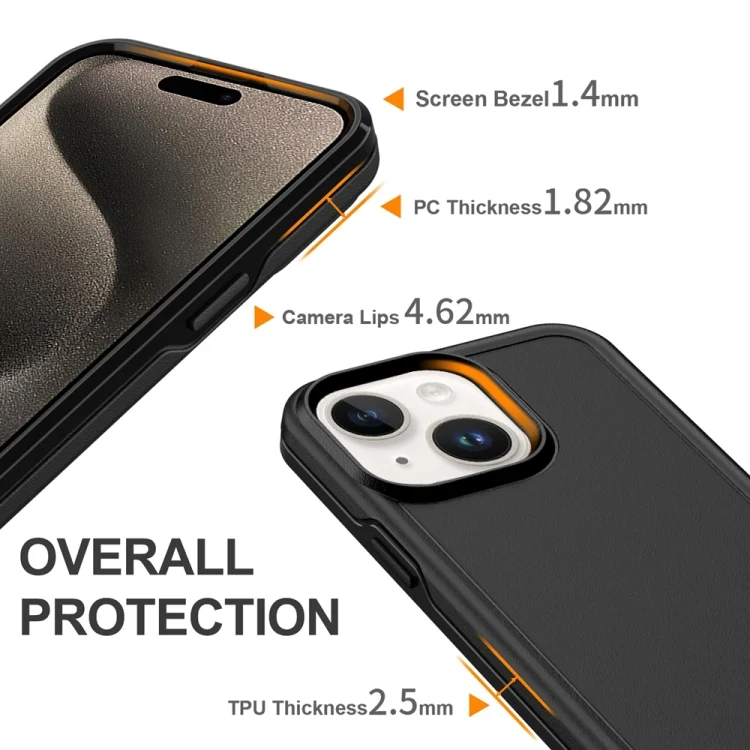EDA007496007A_3.webp Shockproof MagSafe Armor PC Hybrid TPU Phone Case, For iPhone 15 Plus, For iPhone 15 - Image 4