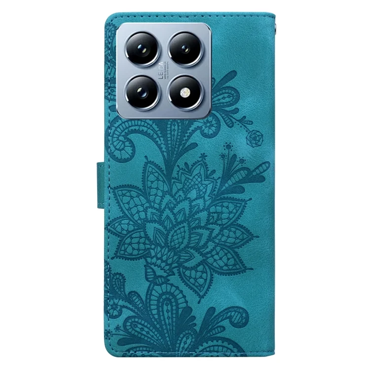 EDA007496604A_2.webp Lace Floral Embossed Magnetic Buckle PU Phone Case With Wrist Strap, For Xiaomi 14T Pro, For Xiaomi 14T, For Xiaomi 14 Pro, For Xiaomi 14 - Image 3