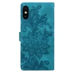 Lace Floral Embossed Magnetic Buckle PU Phone Case With Wrist Strap, For iPhone X / XS, For iPhone XR, For iPhone XS Max, For iPhone 6 Plus / 7 Plus / 8 Plus - Image 3