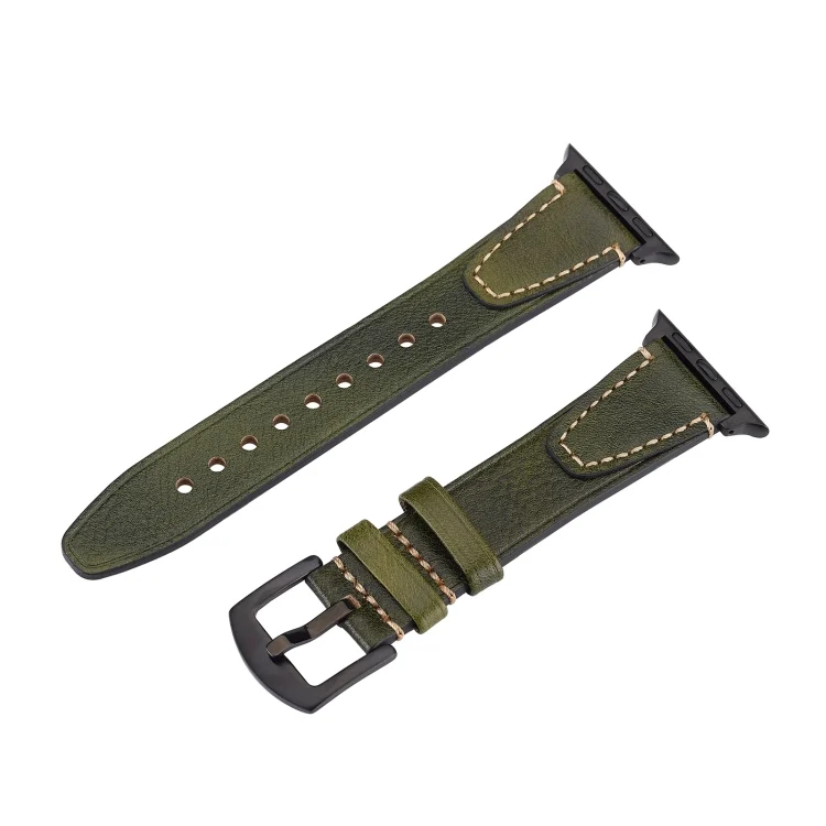 U-shape Genuine Leather Watch Band, For Apple Watch 46mm / 49mm / 45mm / 44mm, For Apple Watch 42mm / 41mm / 40mm / 38mm