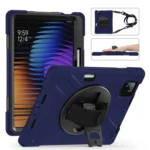 Rotatable Holder Silicone Hybrid PC Tablet Case with Shoulder Strap, For Xiaomi Pad 7 / 7 Pro, For Xiaomi Redmi Pad SE 8.7
