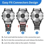 Three-beads Titanium Alloy Push Buckle Metal Quick Release Watch Band - Image 4