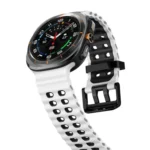 Ocean Two Color Dual-Row Hole Silicone Watch Band - Image 5