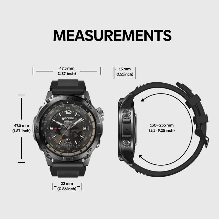 EDA007511801_B10.webp Zeblaze Stratos 2 Plus 1.43 inch Screen 3 ATM Health and Fitness GPS Smart Watch - Image 11