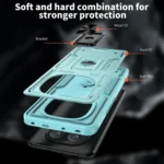Ring Holder PC Hybrid TPU Phone Case, For Redmi Note 14 Pro 5G - Image 4