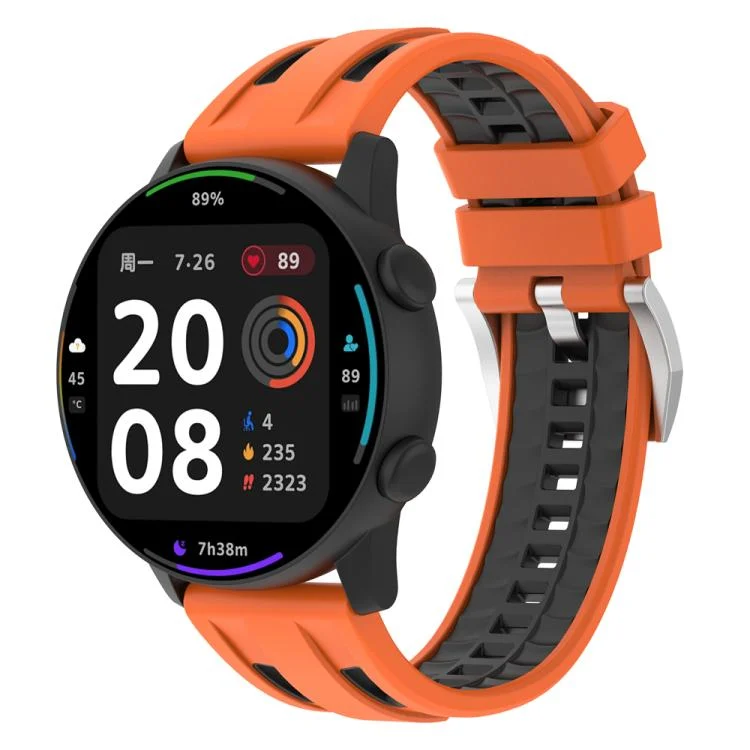 Universal Flat Head Two Color Devil Eye Silicone Watch Band