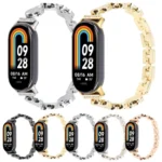 Four-petaled Flower Diamond Bracelet Metal Watch Band - Image 2