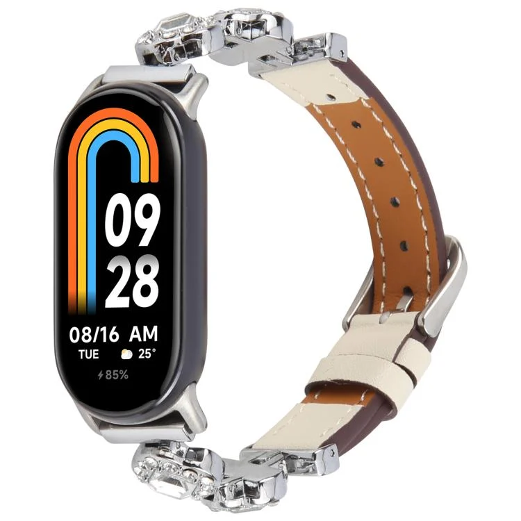 EDA007529801A.webp Metal Diamond Leather Bracelet Watch Band - Image 1