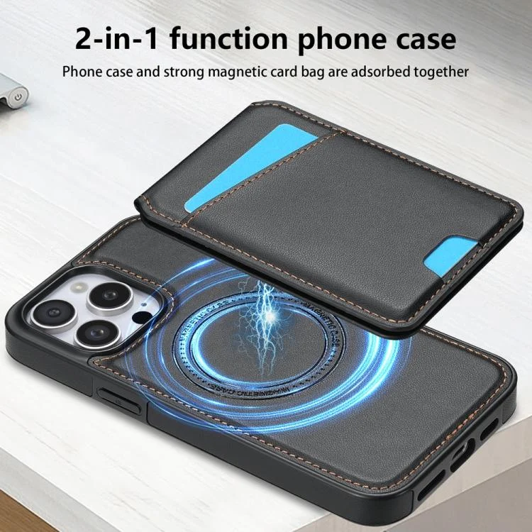 EDA007538401A_1.webp Skin Feel Detachable Card Bag Magsafe Phone Case, For iPhone 16 Pro Max, For iPhone 16 Pro, For iPhone 16 Plus, For iPhone 16 - Image 2