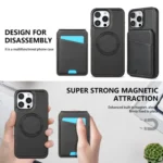 Skin Feel Detachable Card Bag Magsafe Phone Case, For iPhone 16 Pro Max, For iPhone 16 Pro, For iPhone 16 Plus, For iPhone 16 - Image 3