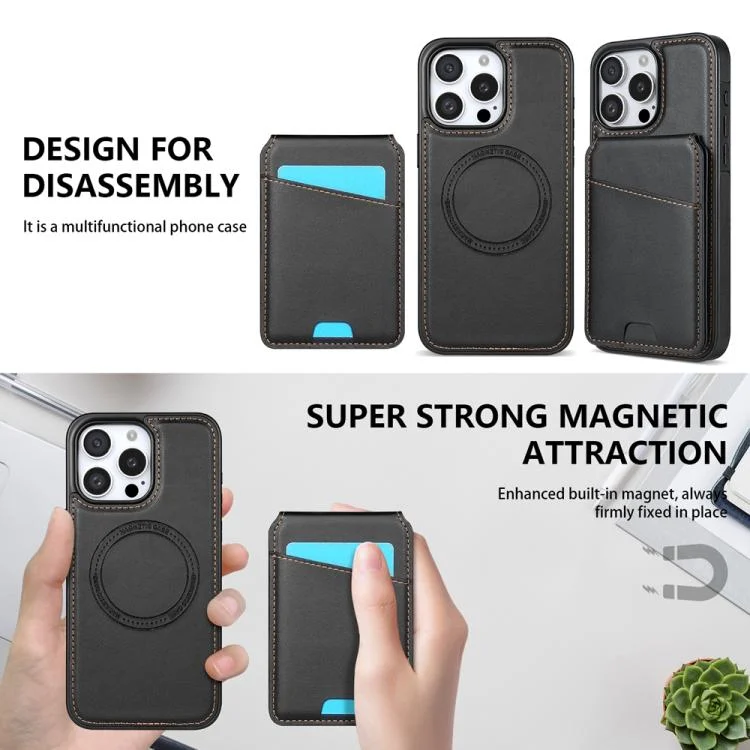 EDA007538401A_2.webp Skin Feel Detachable Card Bag Magsafe Phone Case, For iPhone 16 Pro Max, For iPhone 16 Pro, For iPhone 16 Plus, For iPhone 16 - Image 3